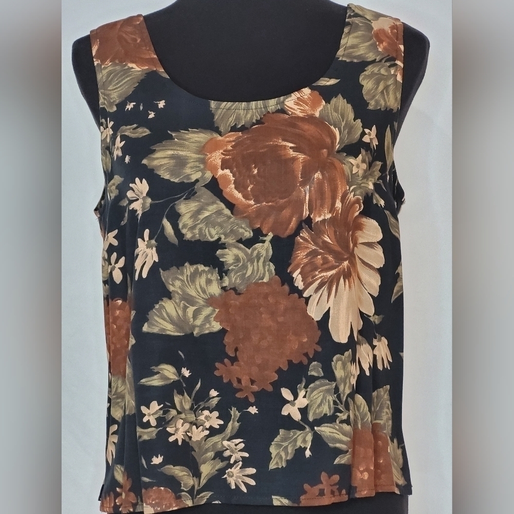 Rafaella Vintage Floral Sleeveless Top - Size 8/M
